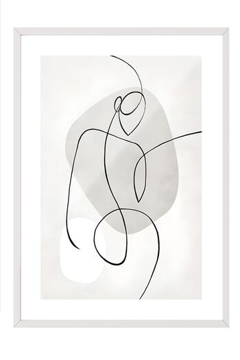 Postifull White Frame Painting, Poster and Frame Kit, Artful Lines Comfort Series No:108577