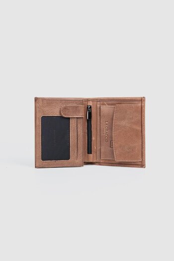La La'Graccio Paris La'Graccio Paris Genuine Leather Men's Wallet Crazy Brown
