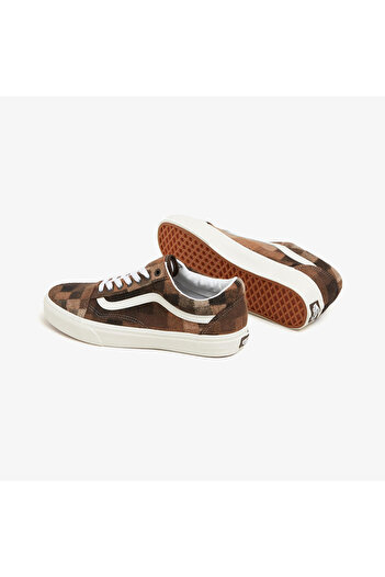 Vans Old Skool Checkerboard Unisex Kahverengi Sneaker