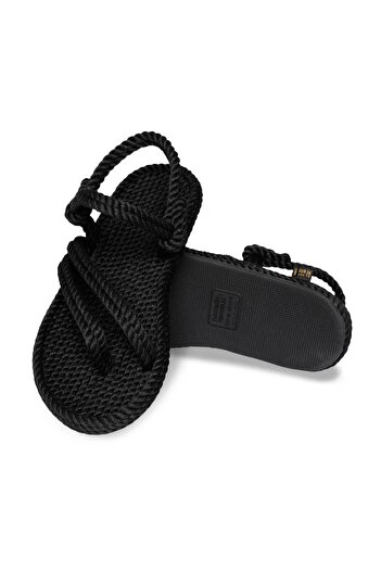 Nomadic Republic Cancun Rubber Sole Women's Rope Sandals Black