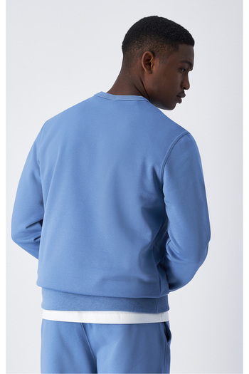 Champion Script Shop Crewneck Sweatshirt Mavi Erkek Sweatshirt-220259-BS099