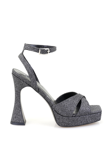 Desa Women's Platinum Platform Heeled Evening Dress Sandals
