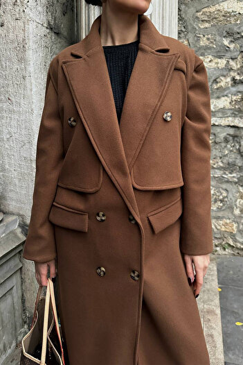 Ortaya Çık Brown Premium Vest Cashew Coat