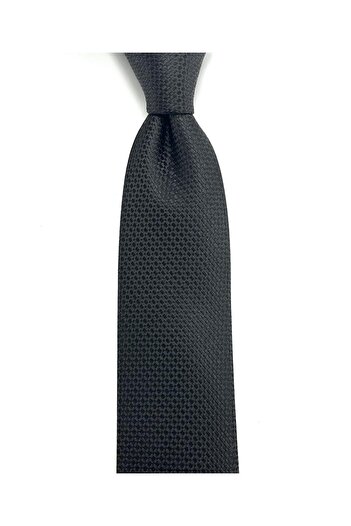 PİERRONİ Black Patterned Slim Tie P0407