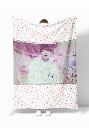 Erays Home Kim Taehyung Patterned Printed Fleece Blanket Tv Blanket