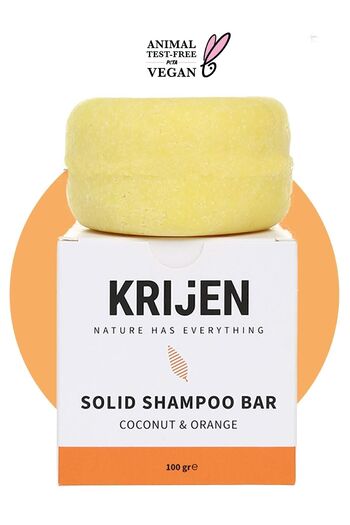 Krijen 100 Gr Coconut and Orange Peel Solid Shampoo