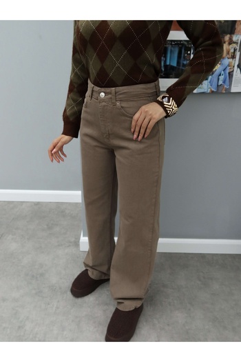 ESRAHELVACI Khaki Straight Orj Jean