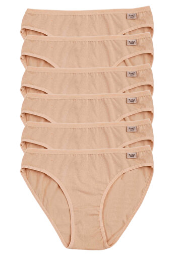 Nana & Mayka Moda Pachet de 6 chiloți slip bikini pentru femei Tutku - bumbac pieptănat elastan, croială dreaptă S-M-L, 715