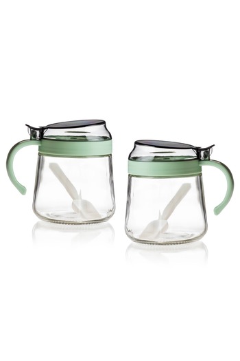 Dania 2 Piece Spices Set Plastic Cover Glass
