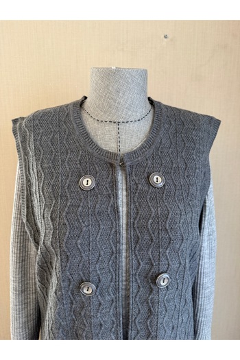 TEK Tektri̇ko Crew Neck Agraph Vest / Anthracite