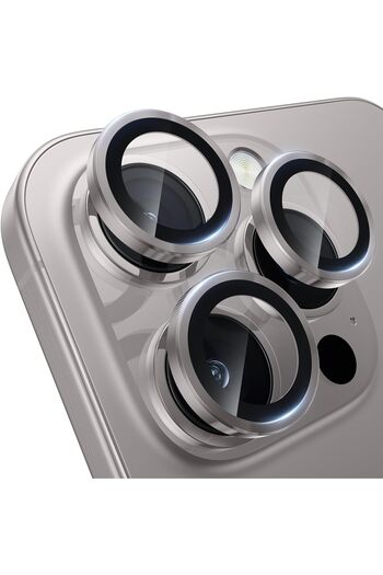 Evax (Metal Lens) iPhone 16 Pro Max / 16 Pro Compatible Natural Titanium Metal Camera Lens Protector