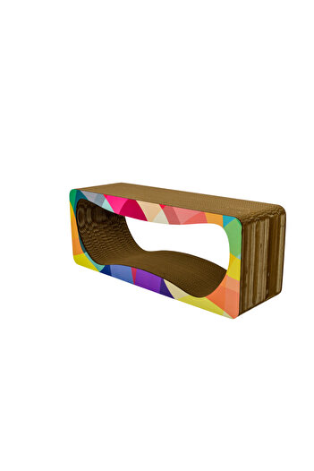 Rotipet Modern Patterned Cardboard Cat - Xlarge 75x28,5x24 Cm Scratching