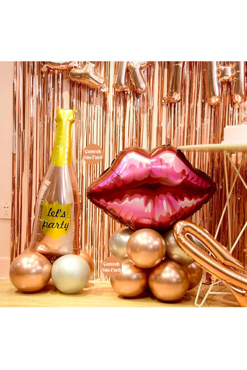 Çemrek Süs Parti Rose Gold Color Birthday Party Set, Happy Birthday Birthday Set for Women and Teen Girls