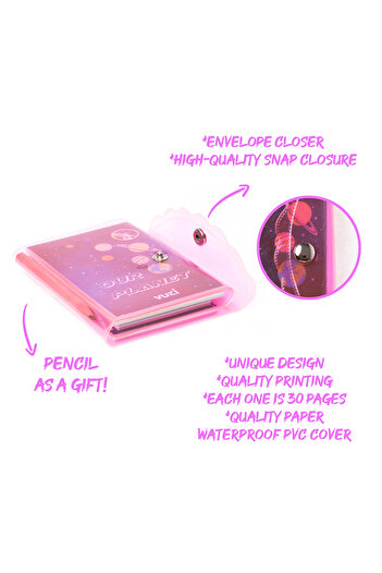 VUKİ Mini 3 Compartment Notebook with Pen