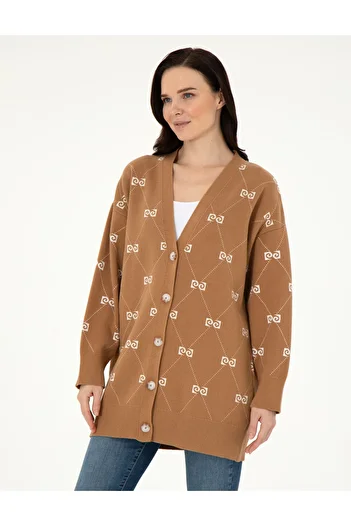 Pierre Cardin Camel Comfort Fit Knitwear Cardigan 50290627 -Vr015