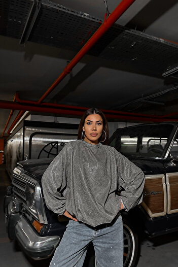 Gülşah Evecen Oversize Simli Sweat