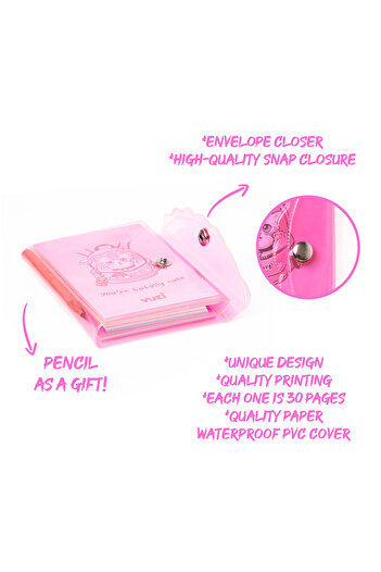 VUKİ Mini 3 Compartment Notebook with Pen
