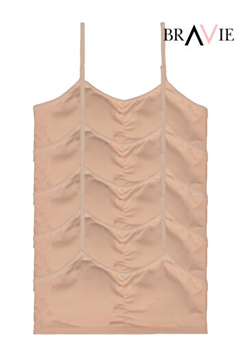 Bravie Cotton Bustier with Rope Strap Soft Sponge for Girl - 5 Pack Skin