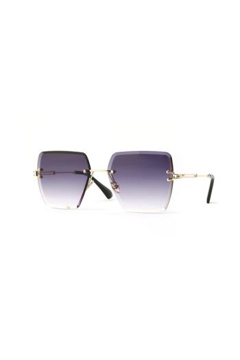 Atlas Accessory Women's Square Crystal Cut Sunglasses Vintage