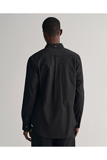 Gant Erkek Siyah Regular Fit Düğmeli Yaka Oxford Gömlek