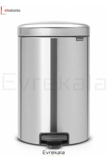 Brabantia Matte Trash Can 20 Liter Trash Can -New Evrekala- with Steel Pedal