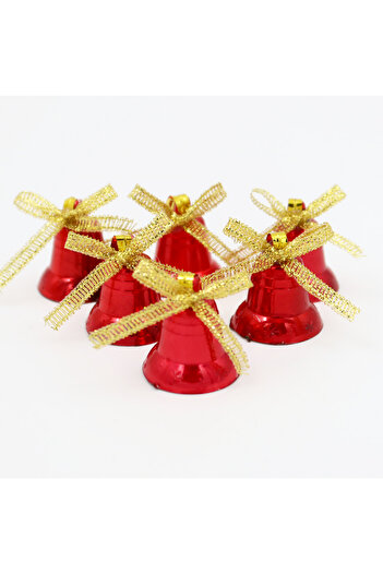 enyareshome Red Colored 6 Christmas Tree Bells 2cm