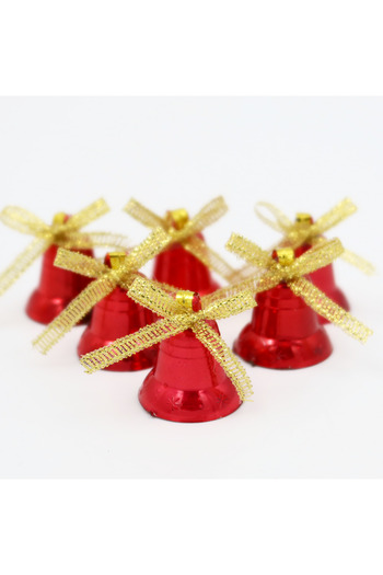 enyareshome Red Colored 6 Christmas Tree Bells 2cm