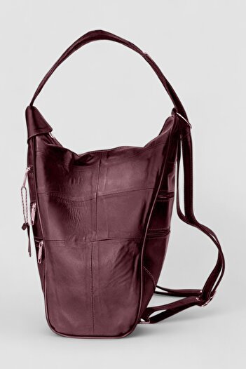 Lederax Genuine Leather Multi-Compartment Backpack and Shoulder Bag - Ld52