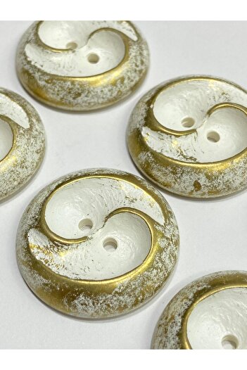 karantuhafiye Vintage Italian Button - Metallized Distressed, 3D Wave Pattern Coat, Coat and Cardigan Button / Gold