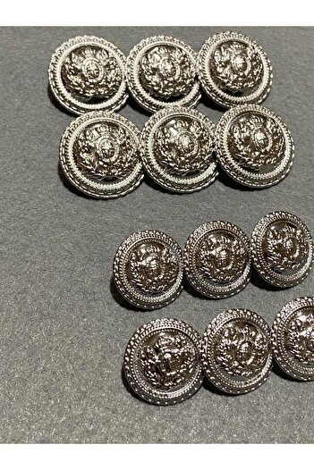 karantuhafiye Blazer Jacket Button Wreath Crest Model Silver Set of 6+6
