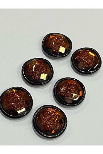 karantuhafiye Jacket and Sleeve Button Italian Button Set of 6 Red Brown 2 CM d2002