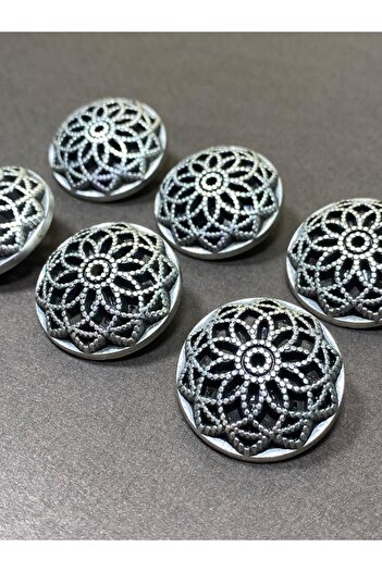 karantuhafiye Cardigan Vest Button / Metal Button / Antique Silver / 1.8 cm / Set of 6/mde