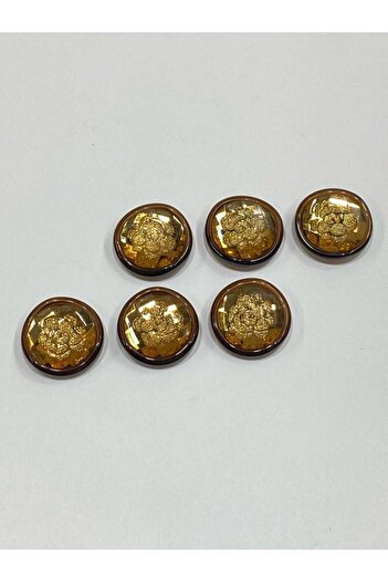 karantuhafiye Jacket and Sleeve Button Italian Button Set of 6 Dark Mustard 2 CM d2002