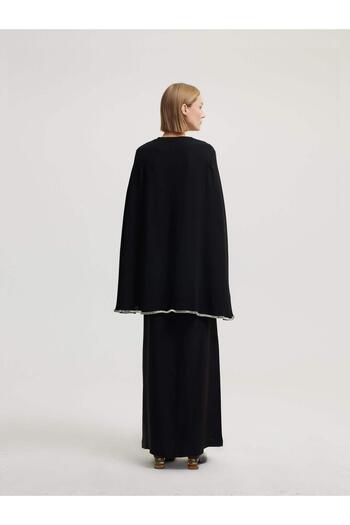 BAQA Black Long Jacket with Stones