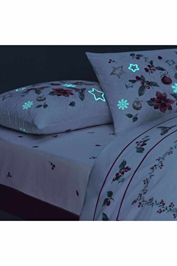 Taç Taç Charm Glowlu Ranforce Çift Kişilik Nevresim Takımı Kırmızı