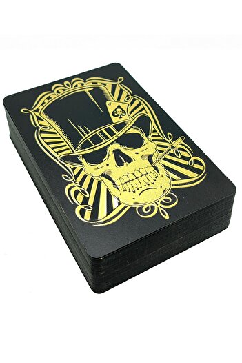 Weather Forecast Gold Skull Playing Card Slippery Plastic Waterproof Playing Card Gin384