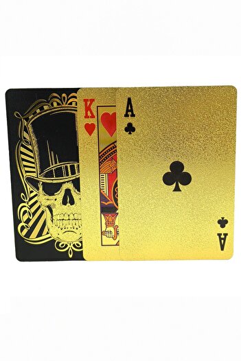 Weather Forecast Gold Skull Playing Card Slippery Plastic Waterproof Playing Card Gin384