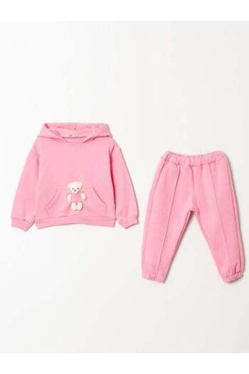 Zekids Girl's Teddy Bear 3 Thread Raised Tracksuit Set