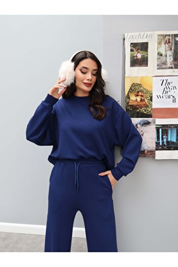 ESRAHELVACI Navy Blue Modal Tracksuit Set