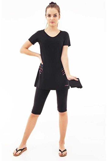 Emayo Semi Covered Hijab Swimsuit 1013 Ayla Black