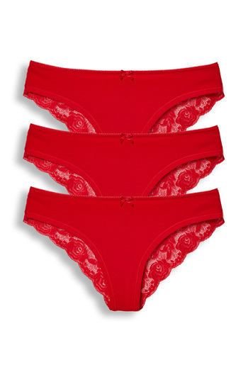 HNX Red Lace Back Women's Panties 3-Piece