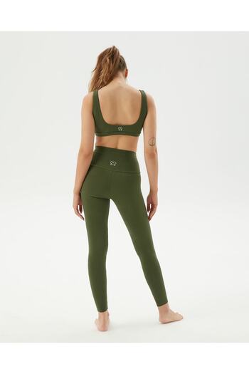 Ayma Active Khaki High Waist Organic Cotton Certified Basic Tights