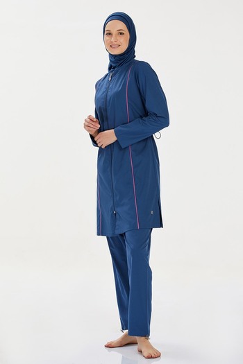 REMSA Parachute Full Covered Hijab Swimsuit Beny 9075 Light Navy Blue