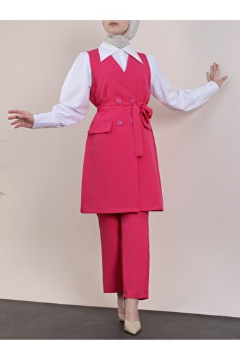 Modamorfo Pink Vest Pants Set