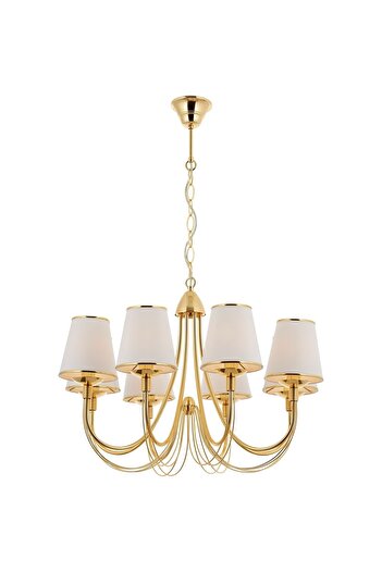 Avonni Av-60321-6s Sarı Kaplama Klasik Avize E14 Metal Kumaş 67cm