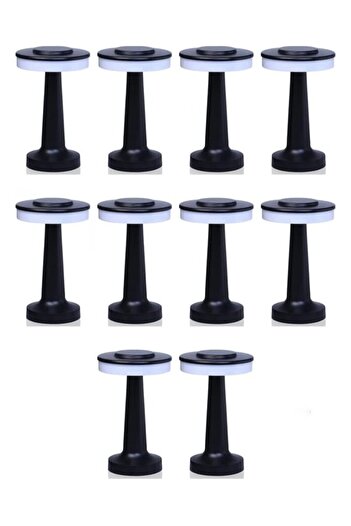 Taimi 10-Pieces Portable LED Table Lamp with Touch Sensor 1000mAh Thin corner Black