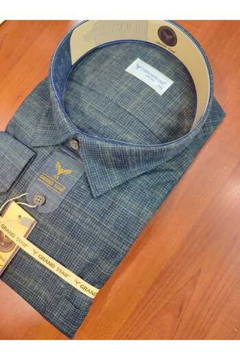 Grand Star Daily 100% Wool Collar Hidded Button Patterned Pocket Battal Size Men's Winter Shirt