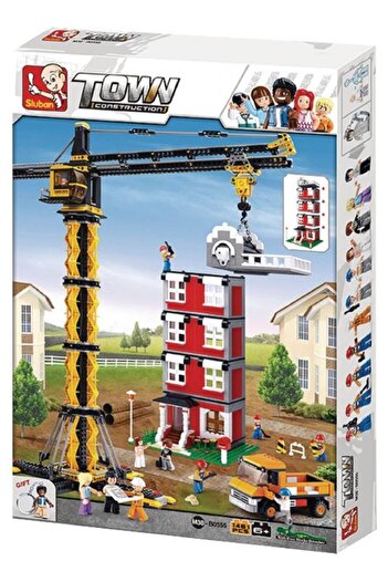 Sluban  1461-Piece Building Block Toy Set For Crane And Construction Tools