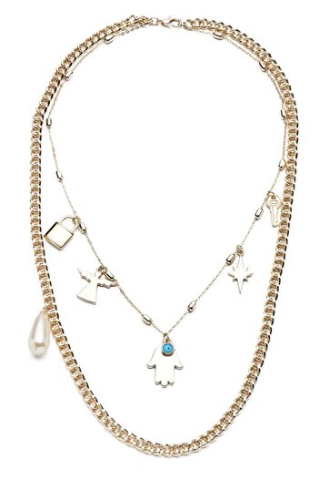 Modex Gold Yellow Double Necklace - Multi-Figured