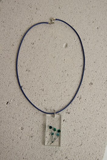 Modex Epoxy Blue Floral Necklace